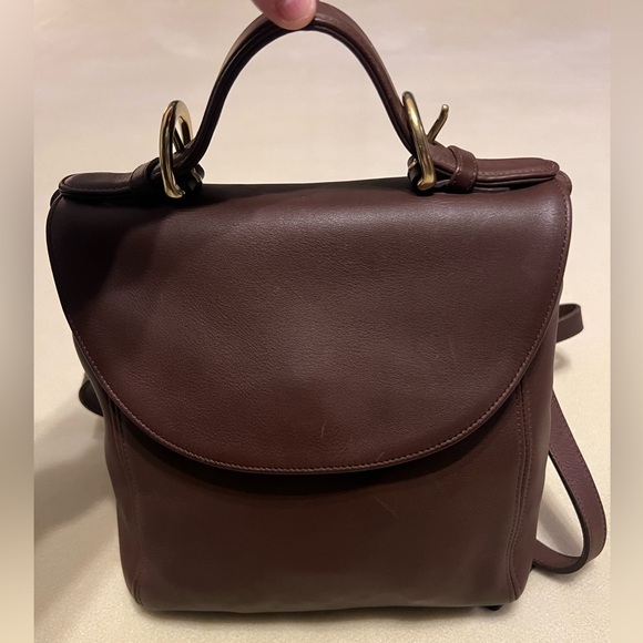 Coach Handbags - Coach Brown Leather Top-Handle Satchel with Gold Hardware